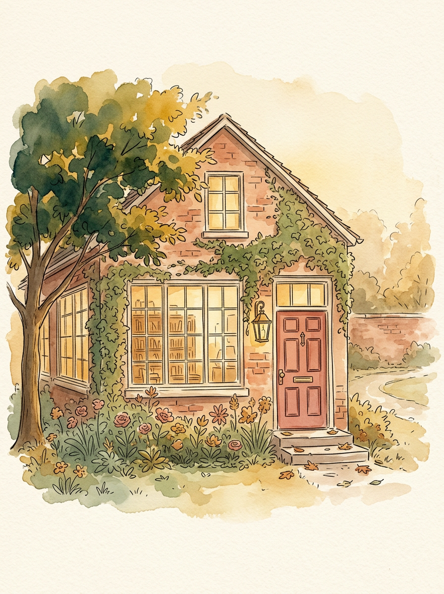 Watercolor illustration of a close-knit school community